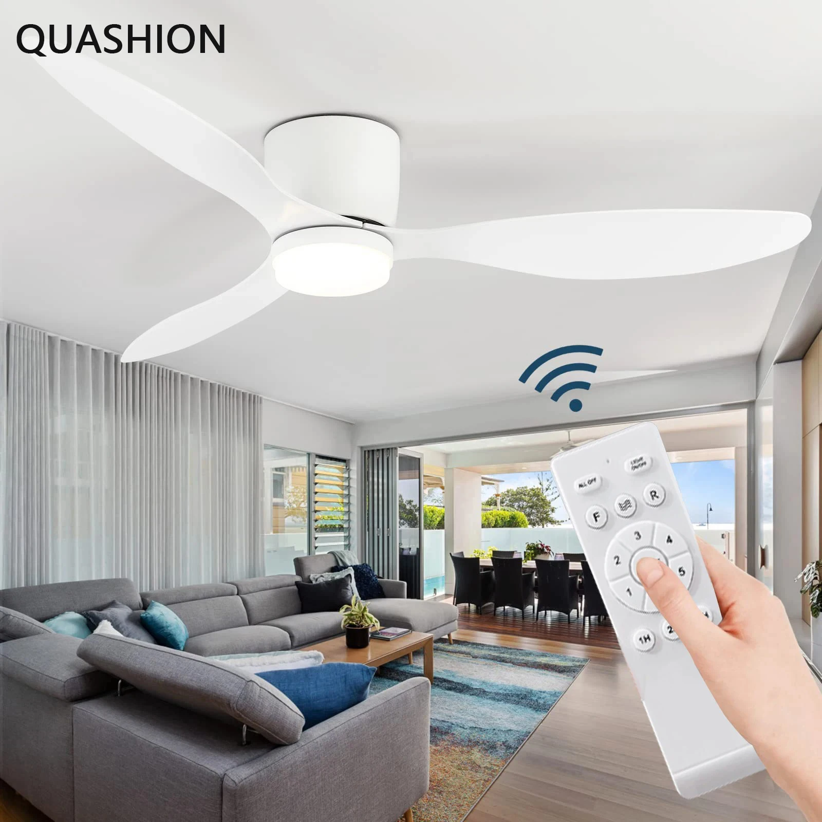 

Modern Bedroom Ceiling Fan Light Iron Base ABS Fan Blade Remote App Control Ceiling Lamp Summer Winter Two Modes Fan LED Lustres