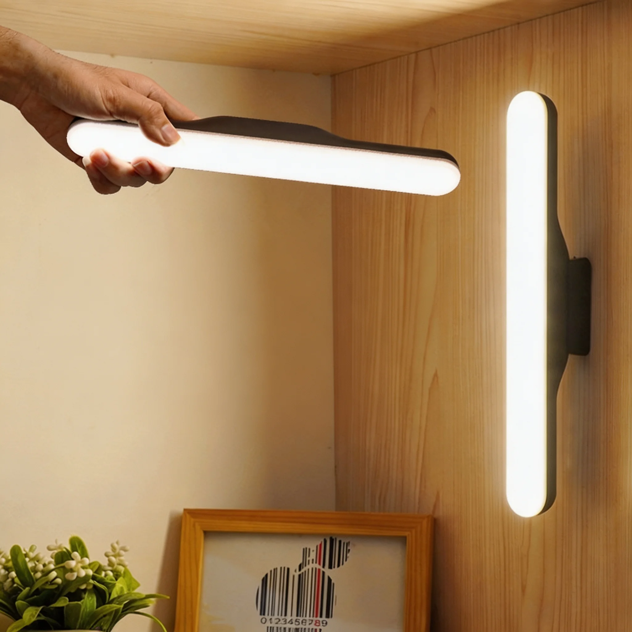 Magnetic LED Mirror Light Rechargeable Touch Dimming 3 Color for Makeup Vanity Bathroom
