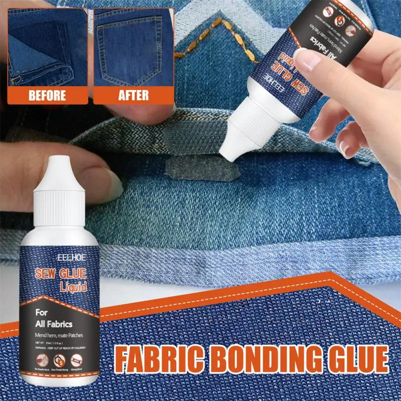 

30ml High Viscosity Strength Fabric Glue Sewing Clothes Mending Glue 30s Quick Dry Washable Ironing Adhesive Non-toxic Safe Glue