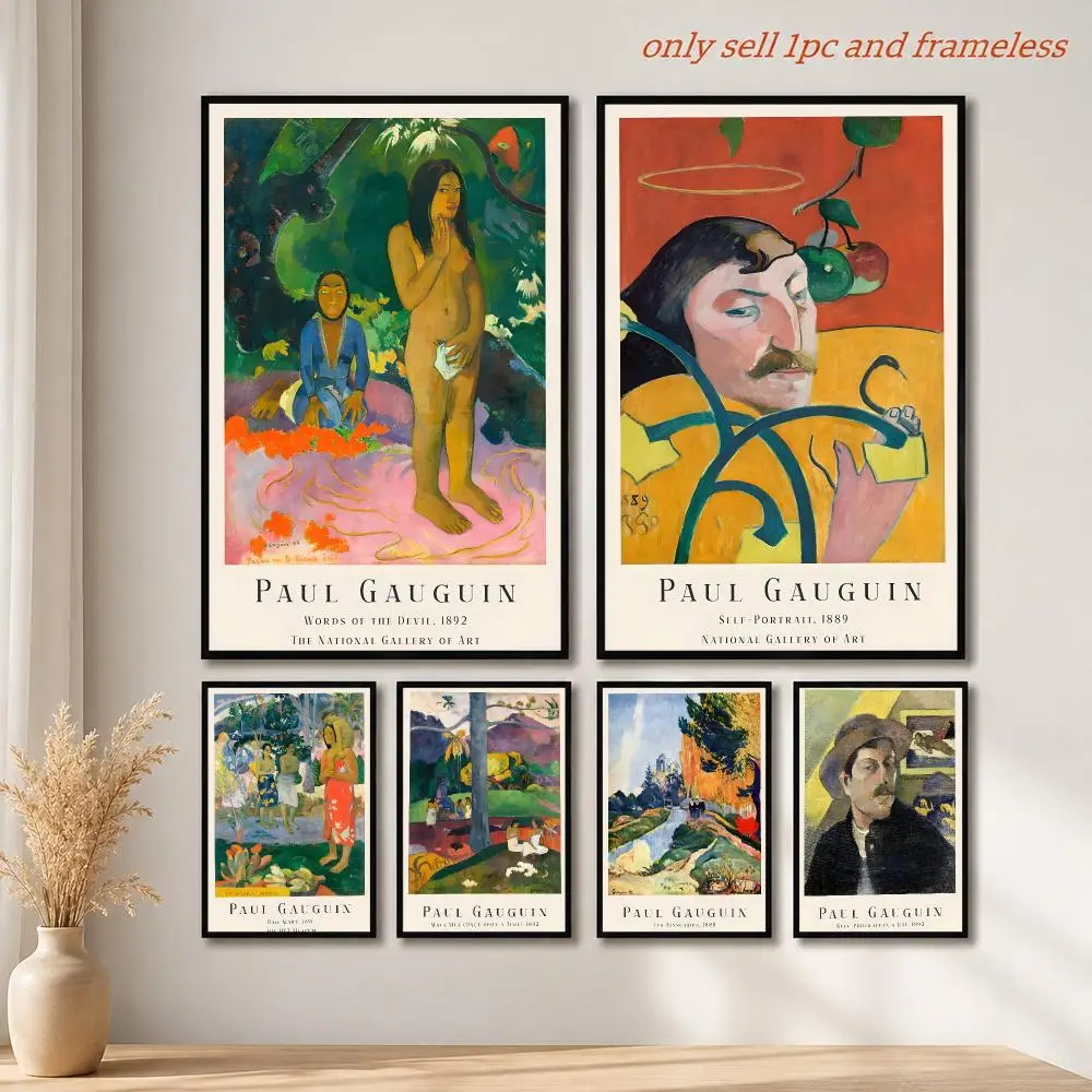 Painter P-Paul Gauguin Art Poster Mural HD Wall Decals for Bedroom Living Room Home Self-Adhesive Decor Gift