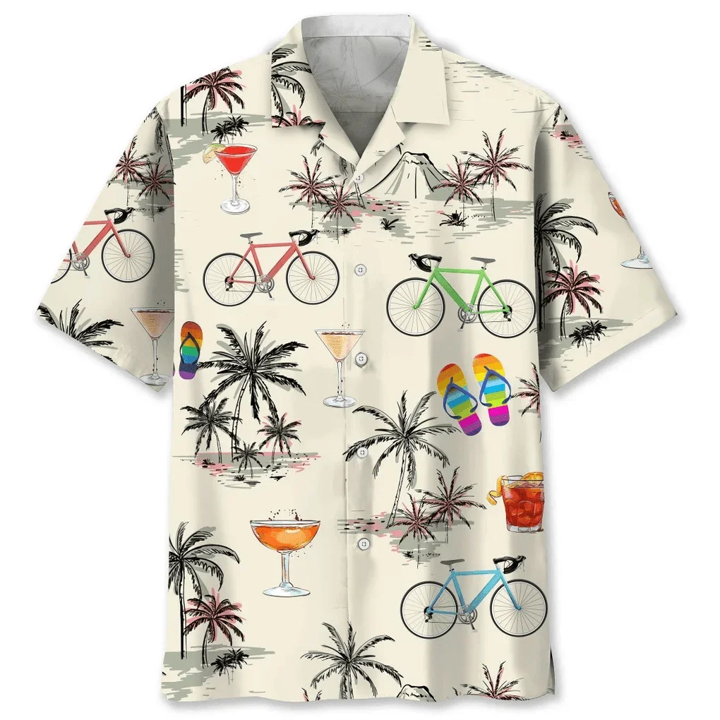 Men's Short Sleeve Flower Print Button Down Shirt Casual Short Sleeve Button Up Shirt Beach Shirt Hawaiian Style Shirt