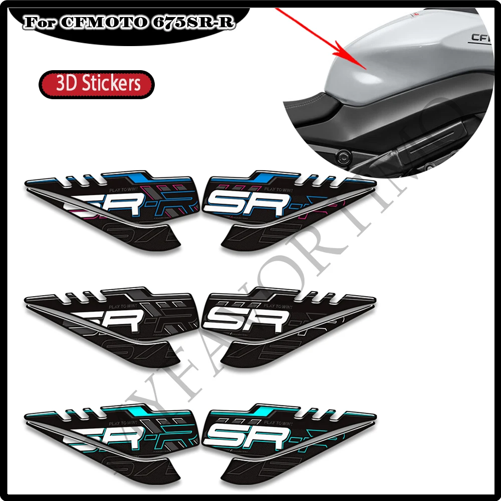 Motorcycle For CFMOTO 675SR-R 675SRR 675 SR R 675SR Tank Pad Side Grips Gas Fuel Oil Knee Protector Stickers Decals 2024 2025