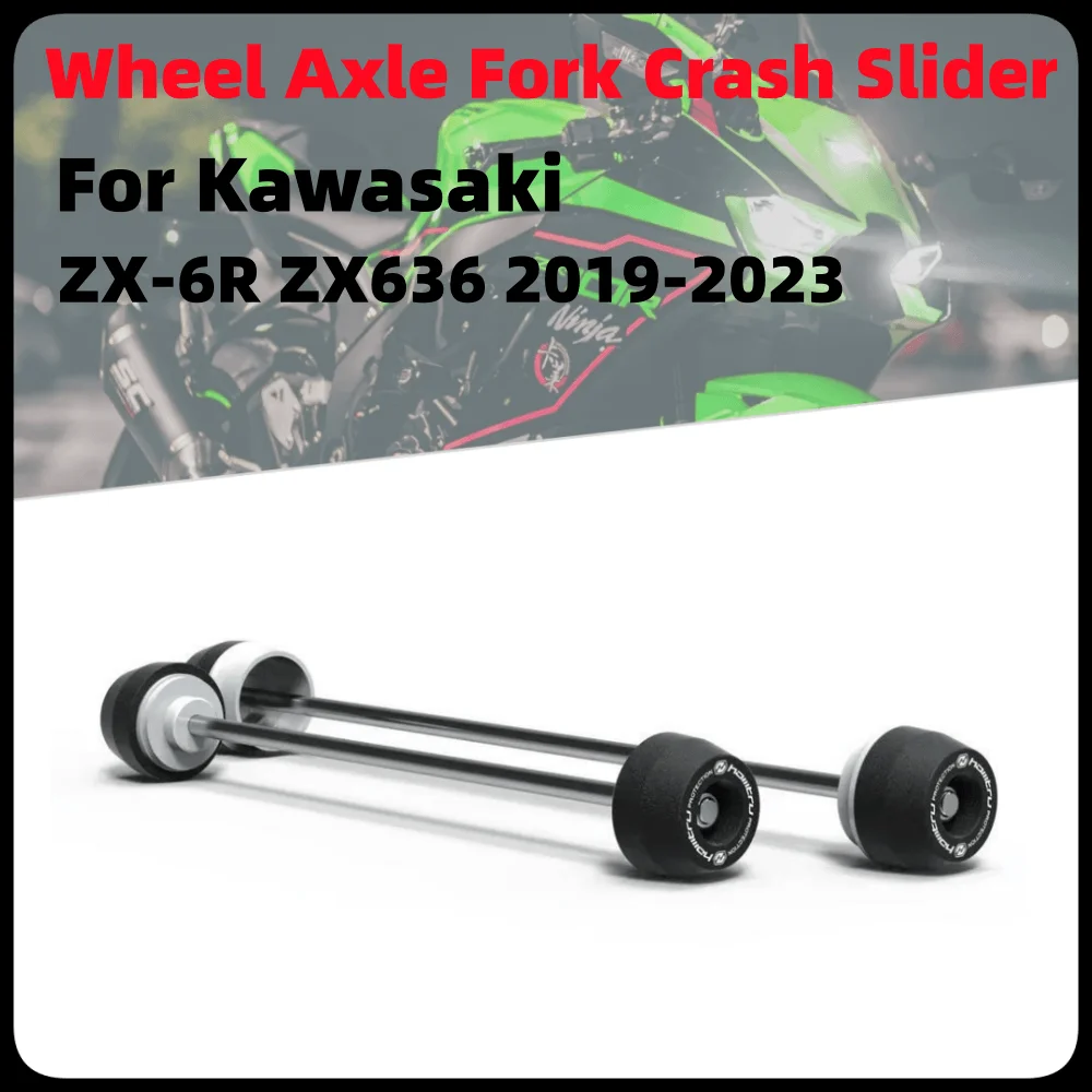 

For Kawasaki ZX6R ZX-6R ZX636 2019 2020 2021 2022 2023 Front Rear Wheel Axle Fork Crash Slider