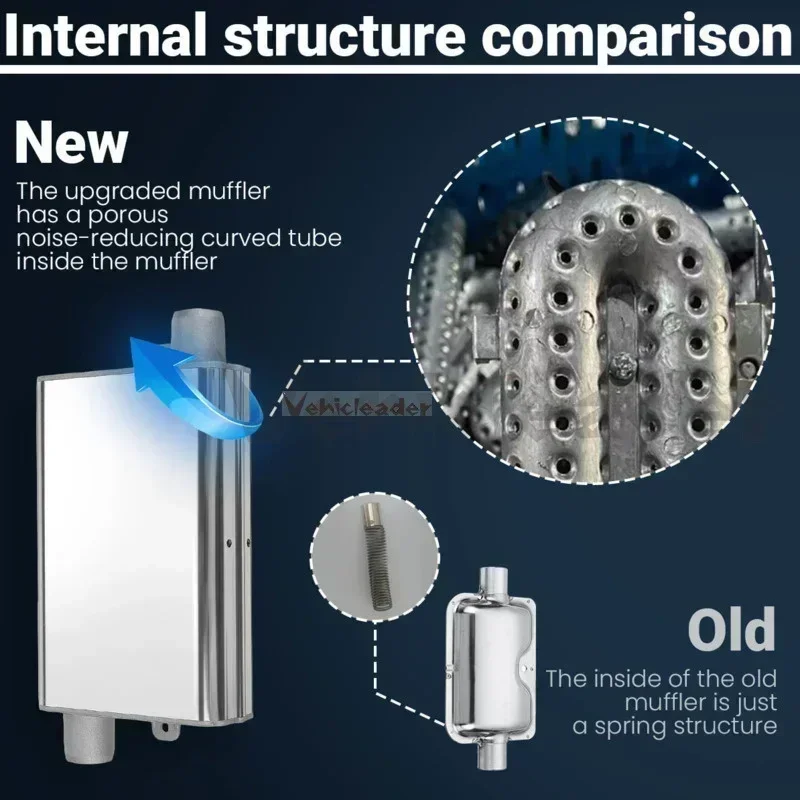 Webasto Eberspacher용 스몰 사이즈 머플러 소음기, 업그레이드 클램프 브래킷, 자동차 에어 디젤 주차 히터 배기 파이프, 24mm
