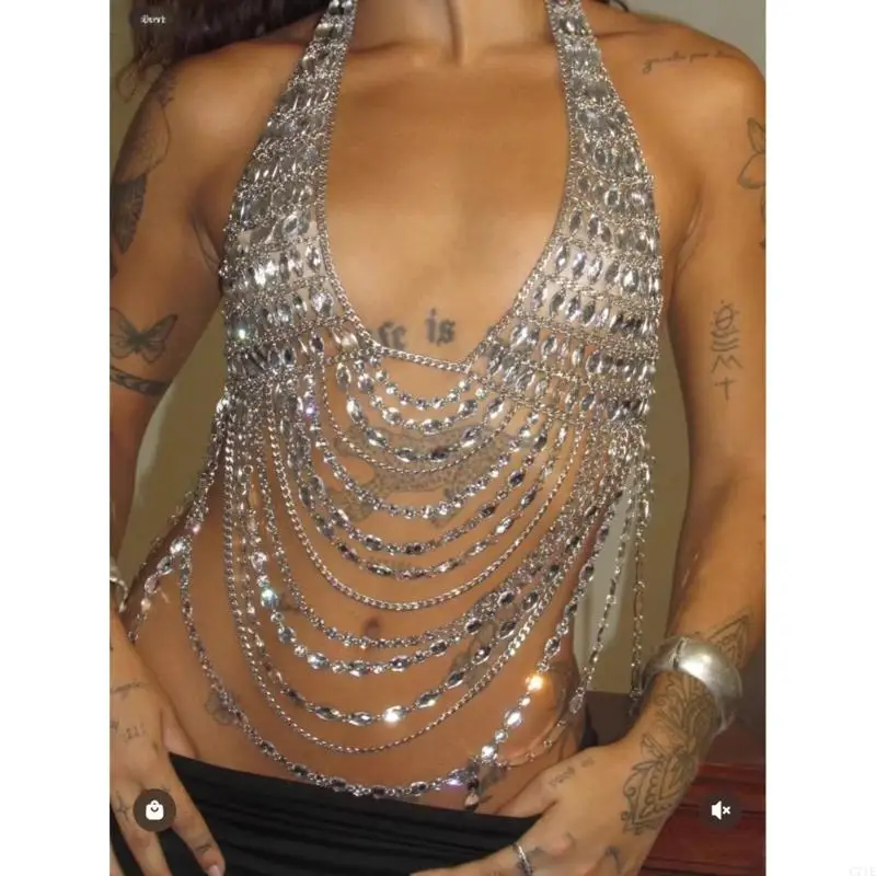  Acrylic Chest Chain Adjustable Sparkling Corset Accessories For Various Outfits