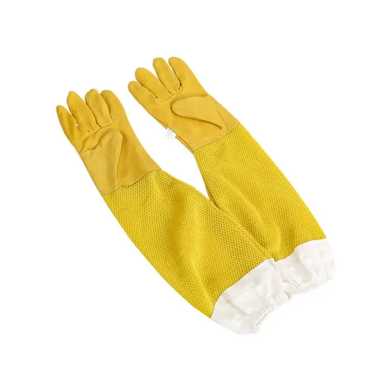 1 Pair Sheepskin windproof gloves, professional protective covers for beekeepers, ventilated gloves,Apiculture Tools