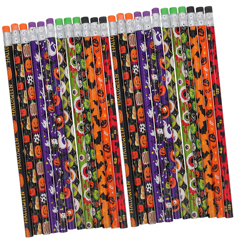 

40 Pcs Bulk Halloween Pencil Party Supplies Student Use Pencils for Kids Colorful Wood Writing