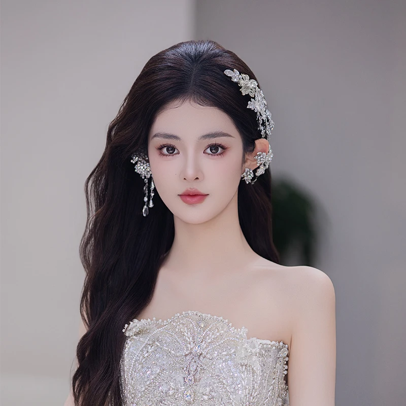 Copricapo da sposa Moda stile coreano Strass Alto senso Figlia Oro Moda Elegante abito da sposa Stile Accessori per capelli