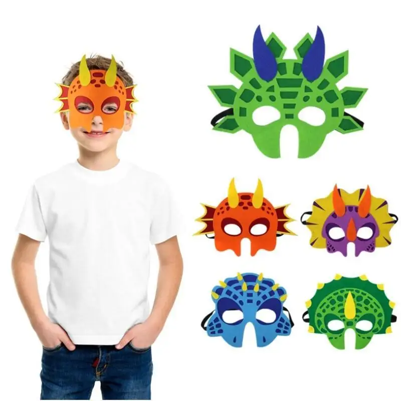 Dinosaurier Filz masken für Jungen und Mädchen, Halloween Jurassic World Dino Maske, Cosplay, Geburtstag Dinosaurier Themen Phantasie Masken