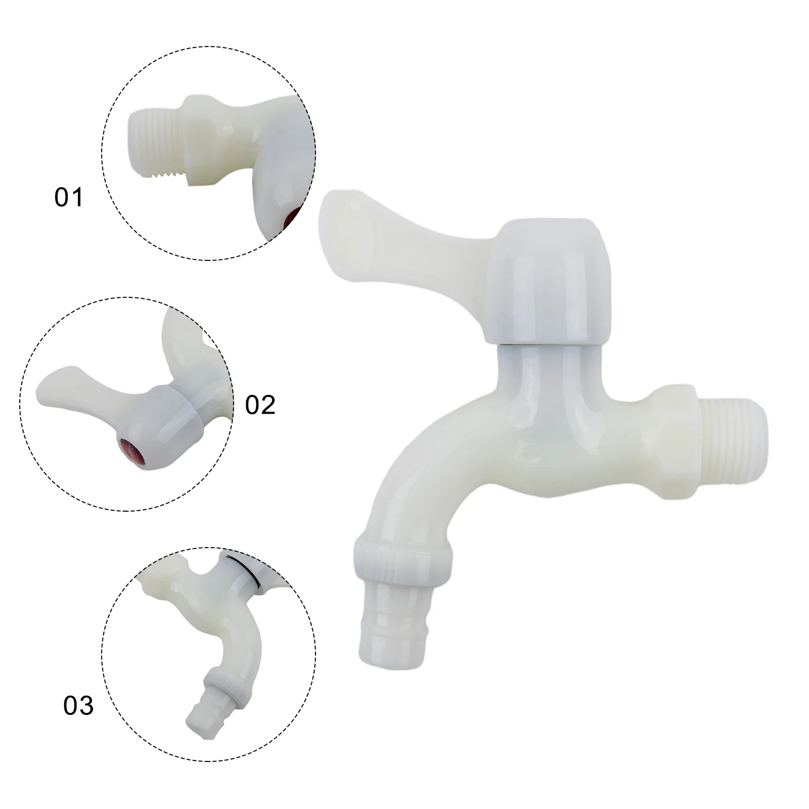 Washing Machine Faucet Single Cold Water Faucet Plastic Faucet Skid-proof Faucet Nozzle Natural Color Quick Connect