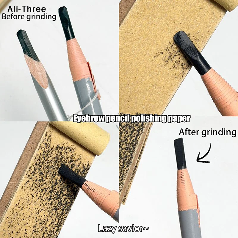 Makeup Eyebrow Pencil Sandpaper Board Grinding Tool Polishing Pen Tip Rub Brush Sharpening Sandpaper Fine Point Makeup Tool