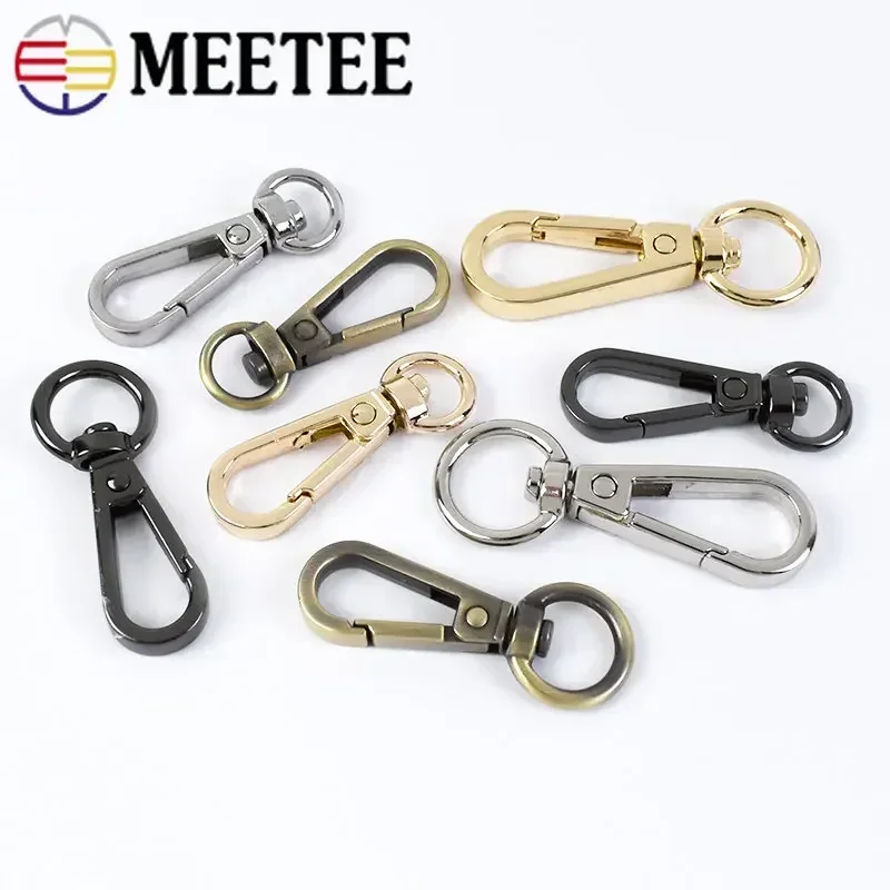 50Pcs 8/10/13mm Metal Buckles for Strap Bag Swivel Lobster Clasp KeyChain Hooks Webbing Clip Buckle Hanger DIY Accessories