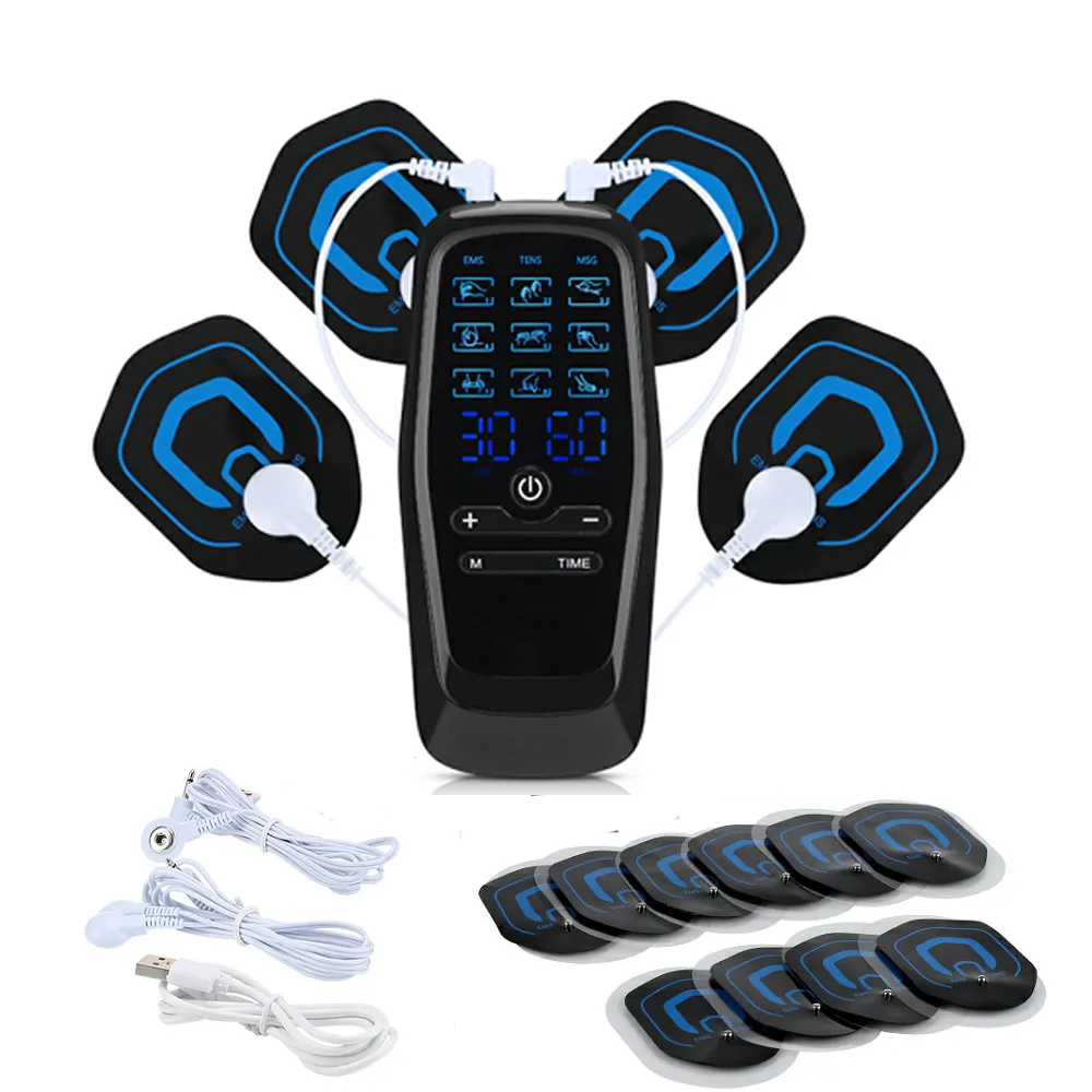 Electric EMS Acupuncture Body Massage Physiotherapy Tens Muscle Stimulator Therapy Slimming Machine Electro Stimulator 10Pads