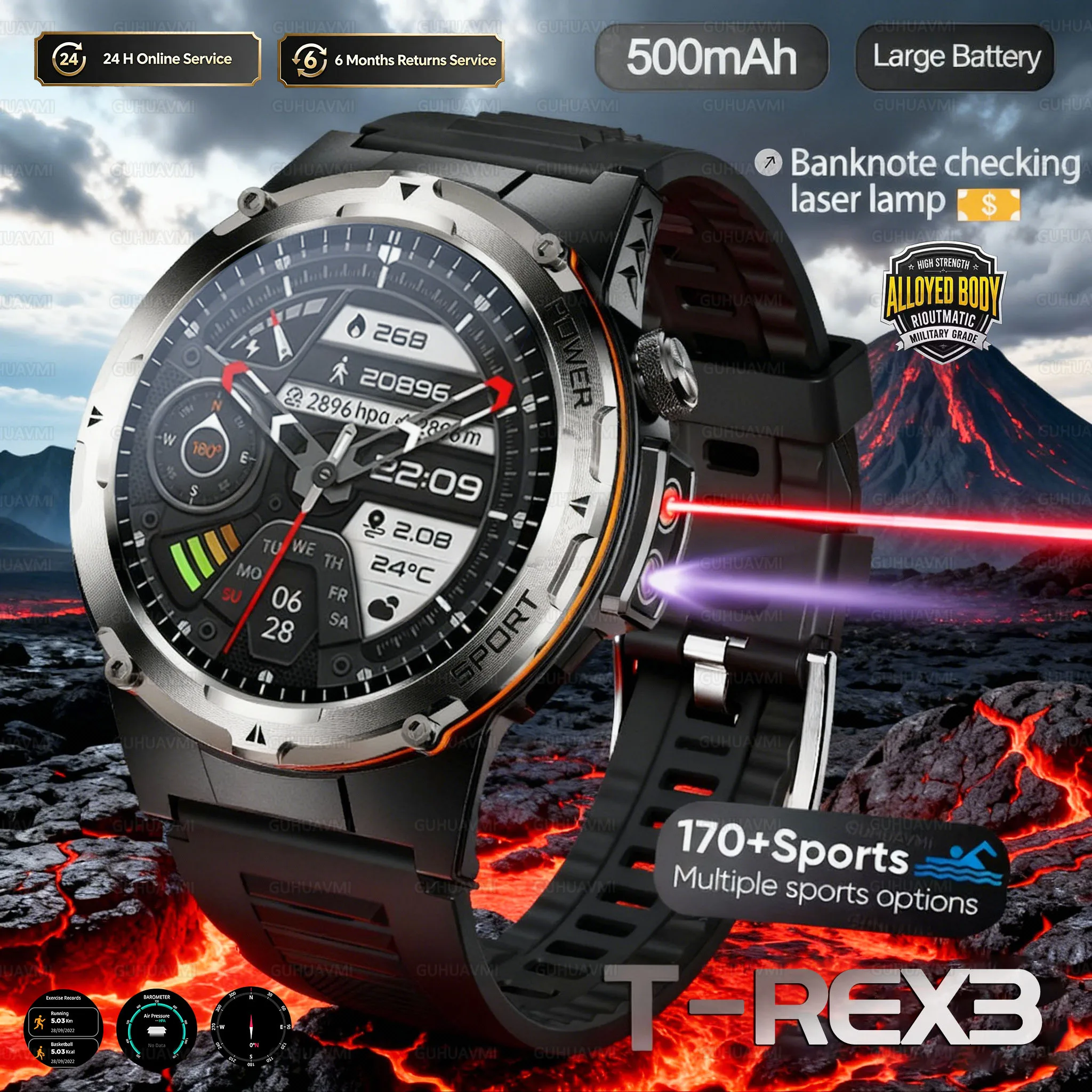 

2026 NEW Popular Outdoors GPS tracker Sports Smart Watch Men 500mAh NFC HD Call IP68 depth waterproof Heart rate monitor Watch