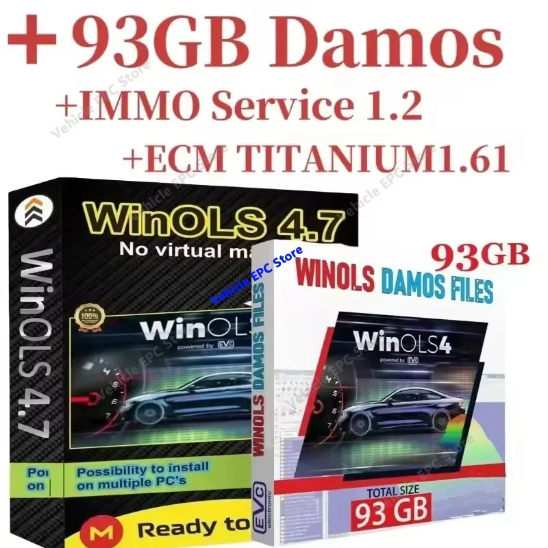 Winols 4.7 ECU Tuning Tool+ECM Titanium 26K Database Immo Service Tool V1.2 For BMW/Mercedes/VAG Damos 93GB Video Guide Update