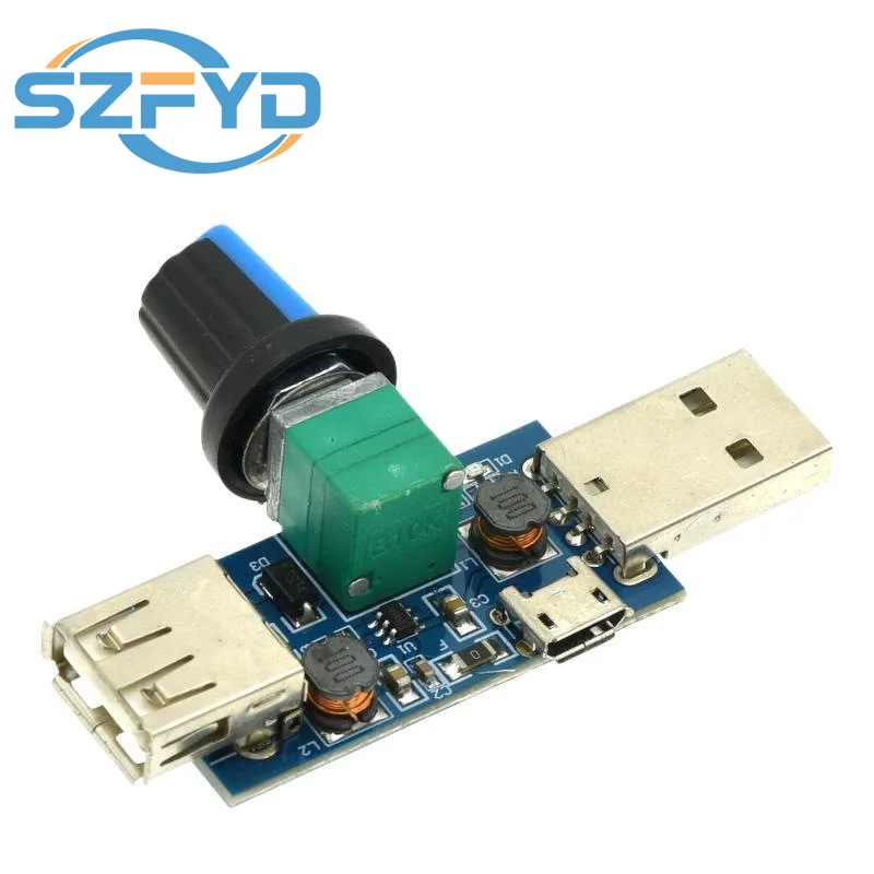 DC4-12V 5W USB Fan Governor Wind Speed Controller Regulator With Switch Speed Module Fan Governor Volume Regulator Switch Knob