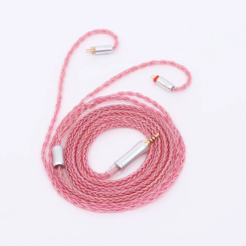 XINHS 16 Core  Headphone Upgrade Cable 2.5MM/3.5MM Headset MMCX 0.78MM 2Pin 5N Copper Silver Plated Wired Earphone Cable