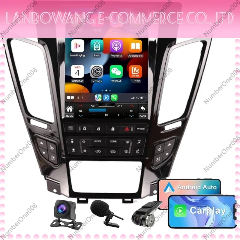 Large Touch Screen Android Car GPS Navigation Stereo with Bluetooth Carplay Compatible for Cadillac CTS