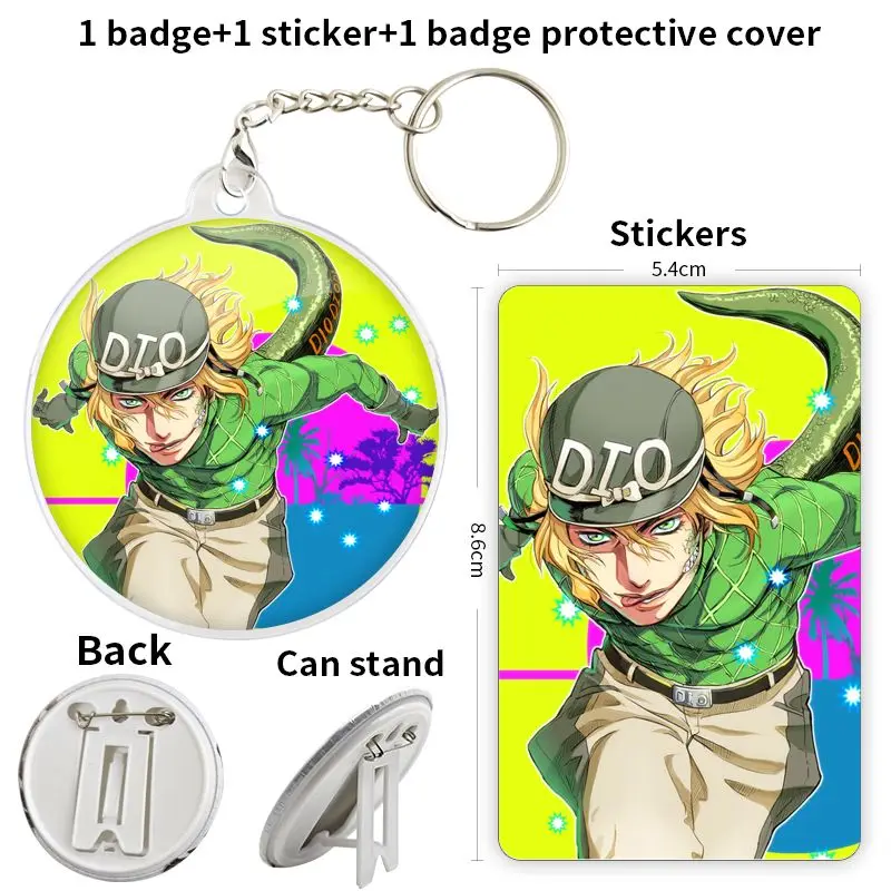 Diego Brando Game Anime Character Soft Button Badge Brooch anchor Peripherals Pin Fandom Cosplay Chest tag Children's gift Hat