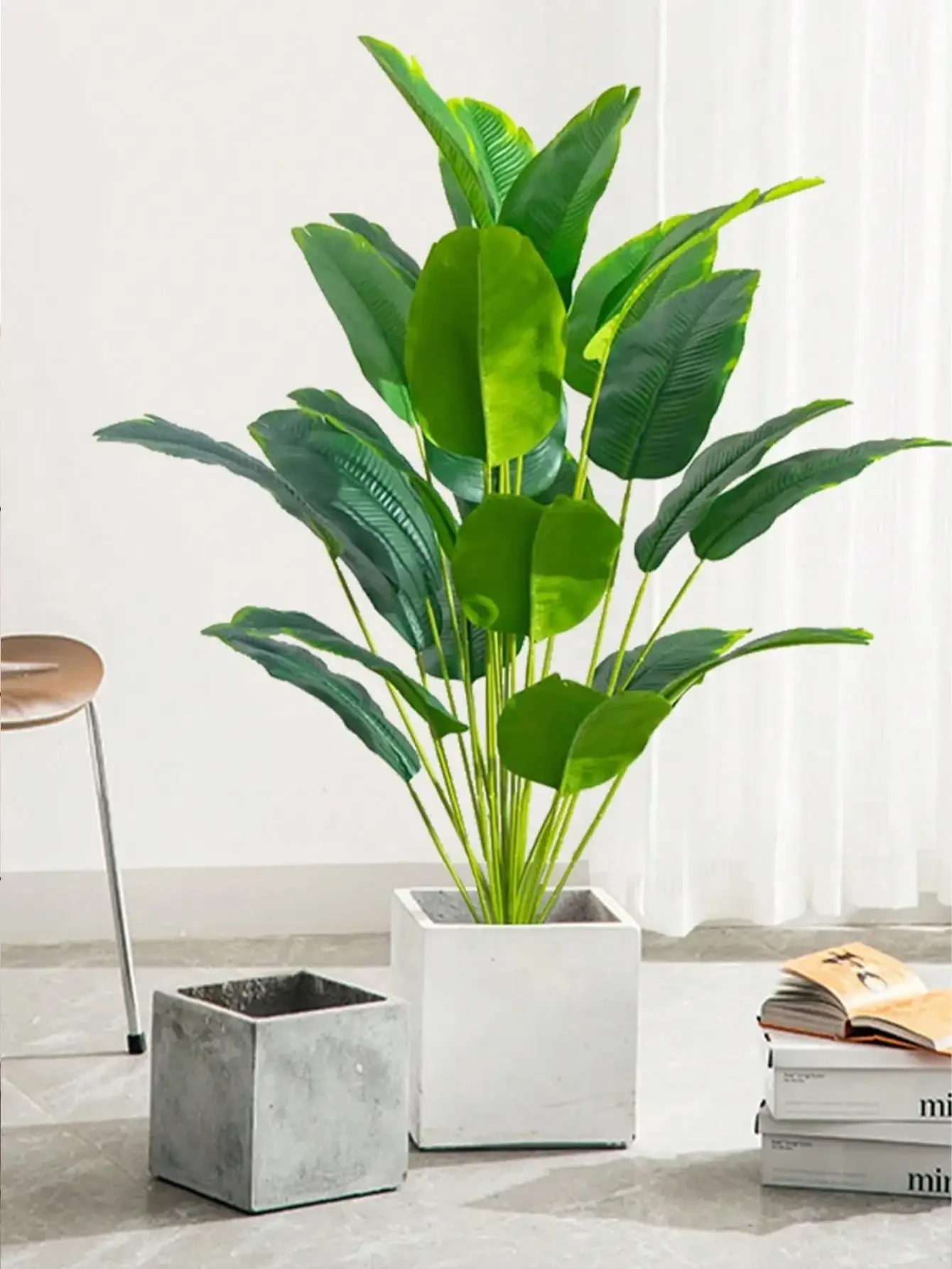 1pc Artificial Plants Large Tropical Palm Tree Fake Banana Plants Leaves Real Touch Plastic Monstera Plant For Home Garden Decor