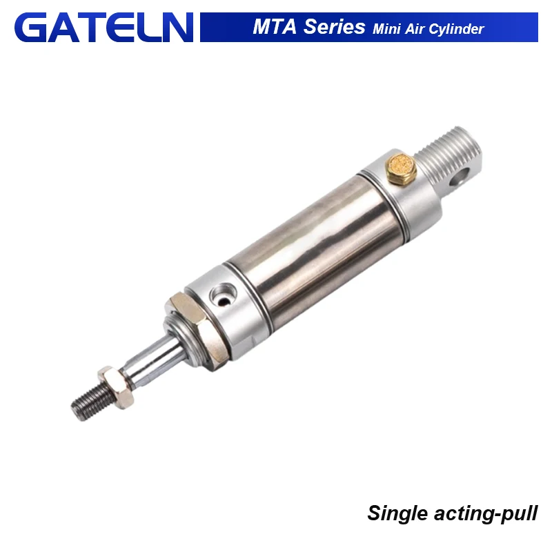 MTA16 MTA20 MTA25 MTA32 MTA40 Spring return mini round cylinder with spring Single acting-pull stroke 10-150mm