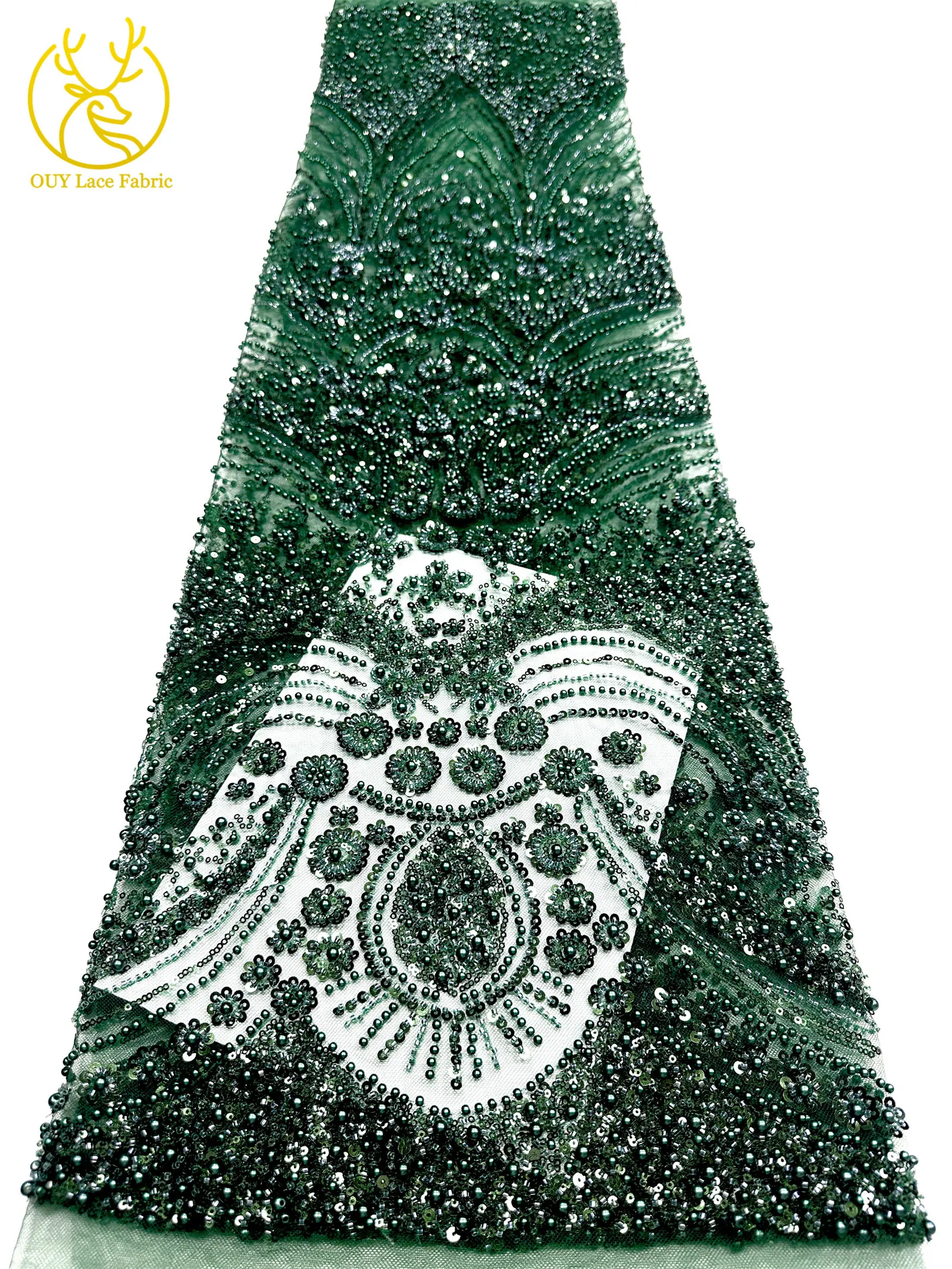 Lussuoso sposo africano tessuto di pizzo con perline 2026 tessuto di pizzo nigeriano francese con paillettes di alta qualità adatto per abiti da festa