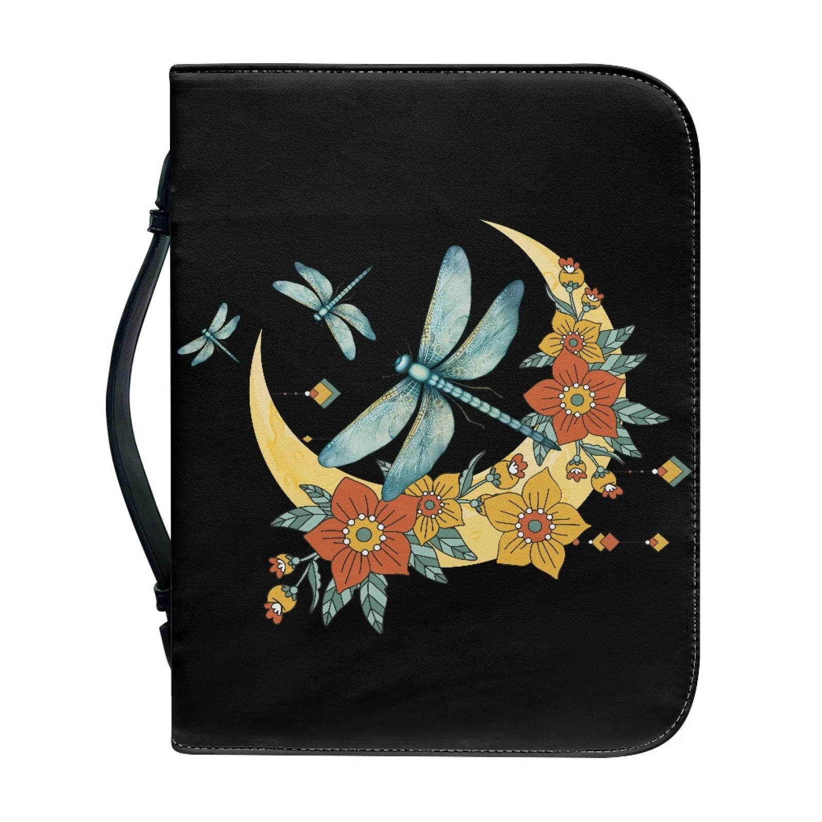 XIXIRIMIDO Moon Dragonfly 2026 Collection Bible Book Cover Carrier PU Leather Protective Bible Cover for Women