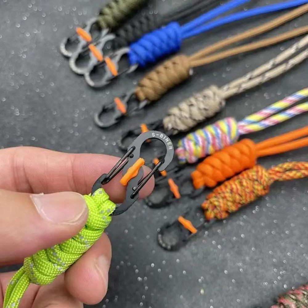 LLavero de Paracord con nudo de serpiente hecho a mano, cuerda de supervivencia de emergencia para acampar, escalada en roca al aire libre, llavero