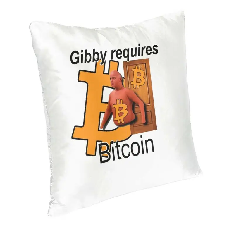 Gibby Requires Bitcoin Cushion Cover 40x40cm Home Decorative Print Fantasy Throw Pillow for Living Room Two Side