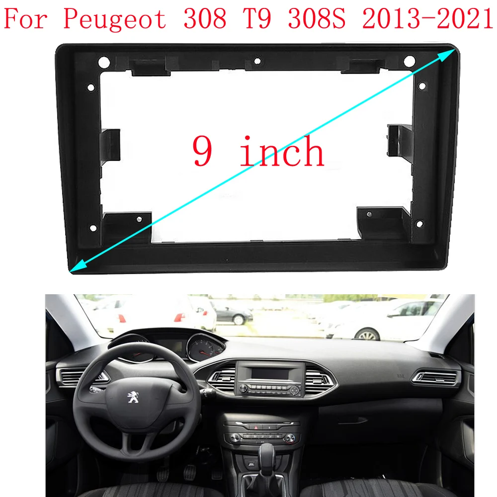 

Car Radio Fascias Frame For Peugeot 308 T9 308S 2013-2021 9 inch Stereo Panel Wiring Harness Power Cable Adapter Canbus Decoder