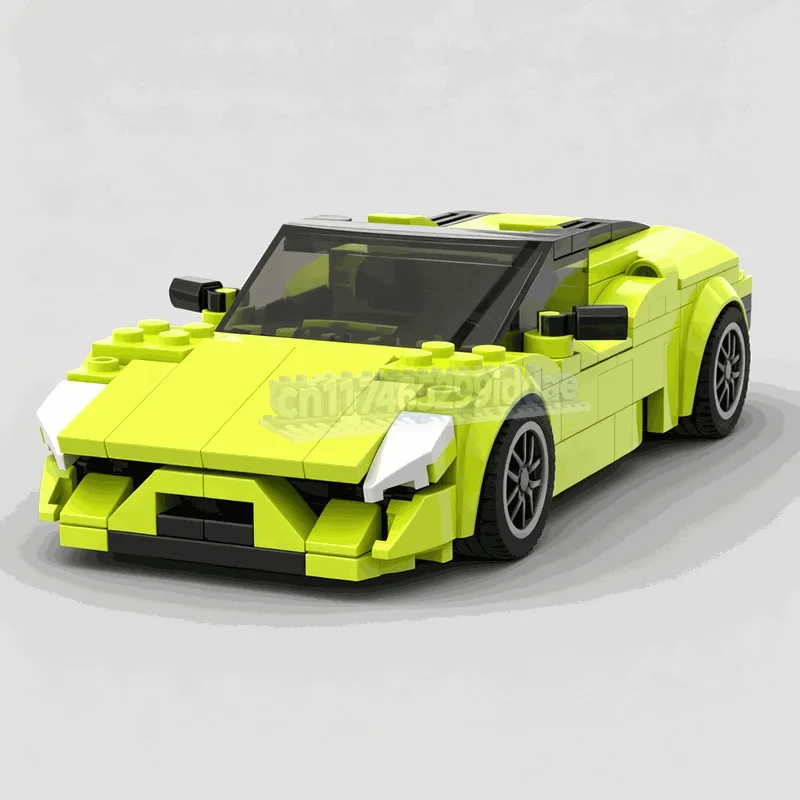 240Pcs Lime Green Super Sports Car Building Blocks High Performance Racing Vehicle Model DIY Assembly Toy Display Birthday Gift