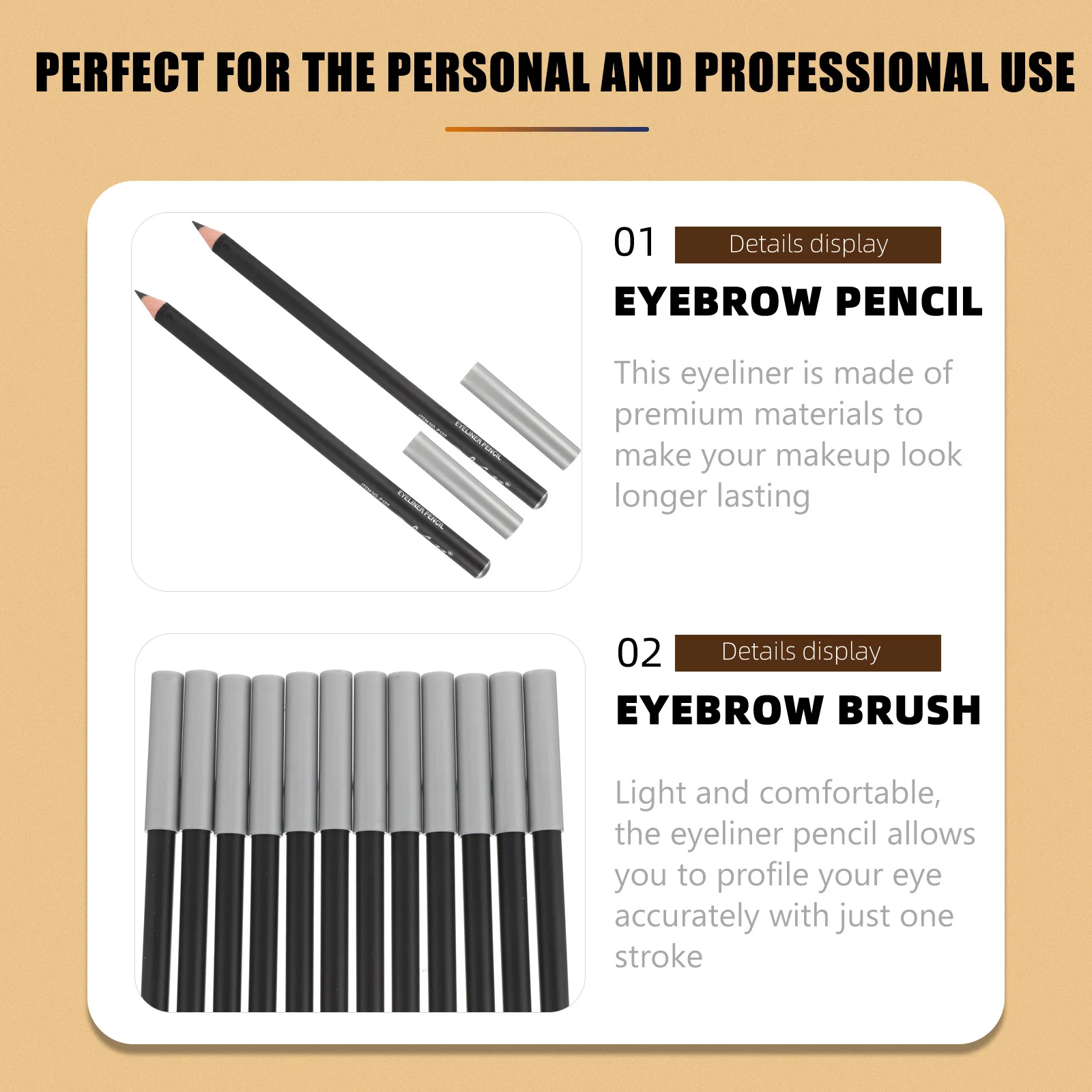 12 Pcs Black Eyeliner Eyebrow Pen Waterproof Eyeliners Beauty Supply Female Plastic Girl Pencil Pens Makeup Practical