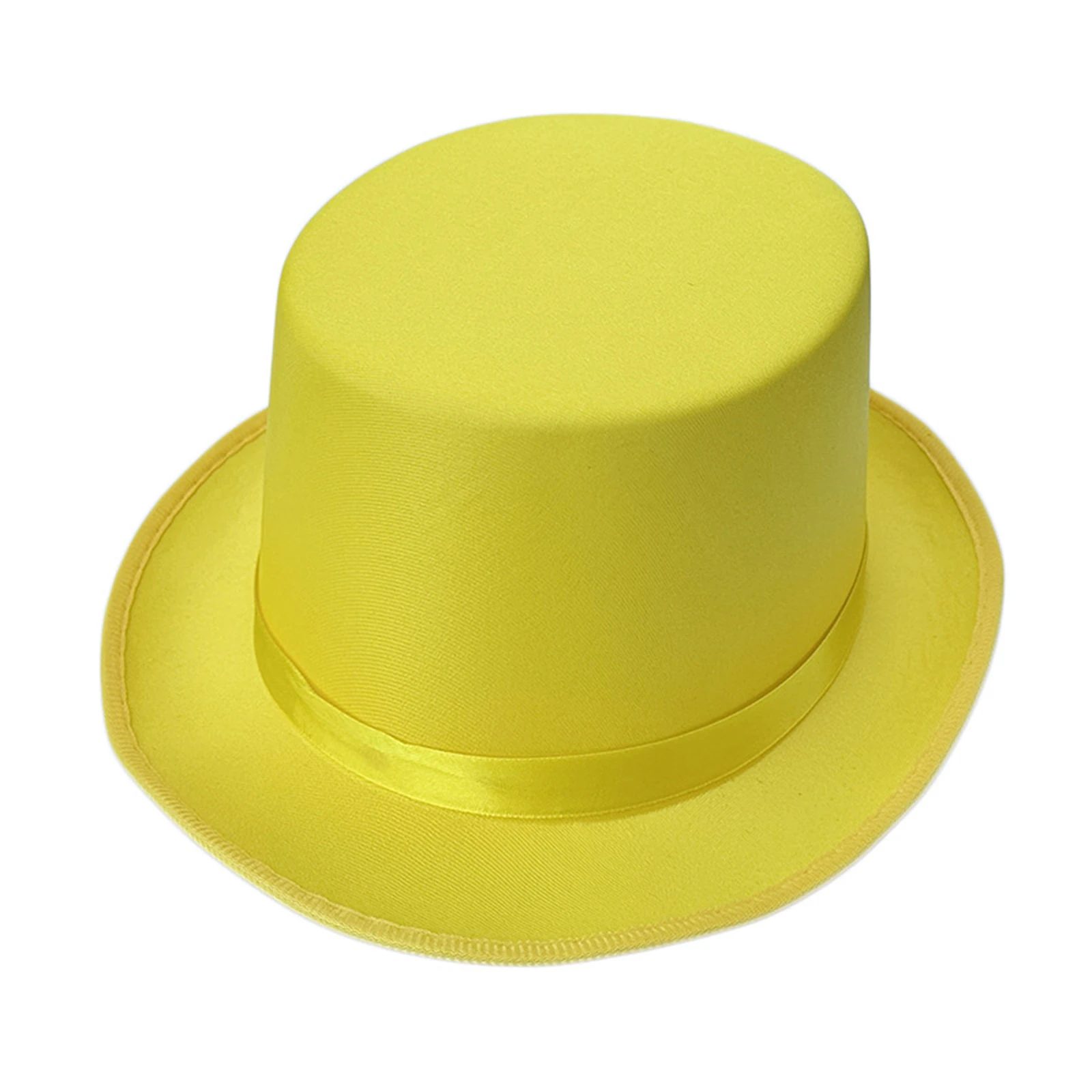 Chapeau haut de forme multicolore vibrant pour fête, accessoire de mode, couvre-chef en satin durable, léger, pour performance festive et décoration