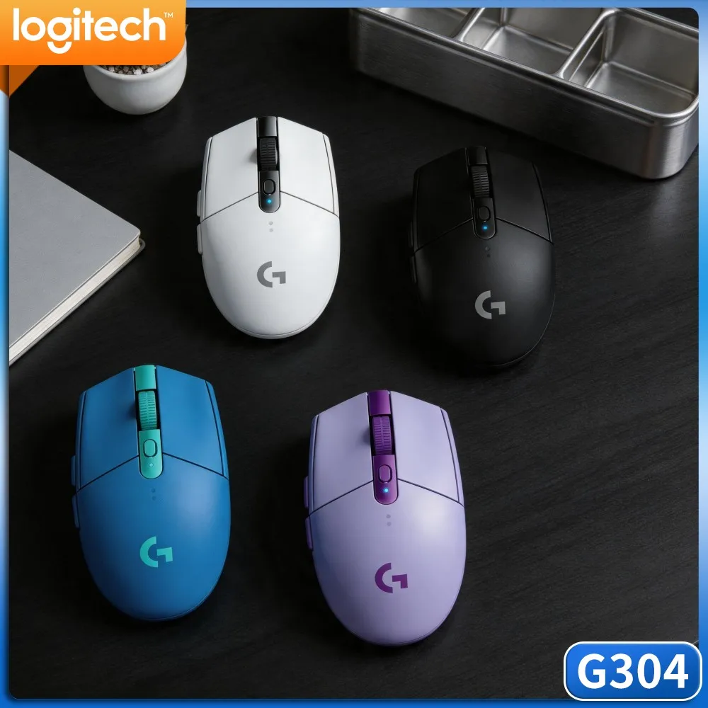 Logitech G304 LIGHTSPEED Wireless Gaming Mouse HERO Sensor 12000DPI 6 Programmable Buttons 1ms Low Latency PC Gaming Mice