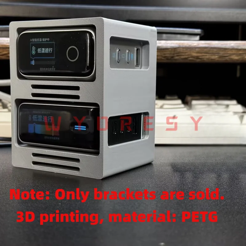 For CUKTECH (10 Ultra) & Anker (140W) Charger 3D Printed Dual Base Separate Slots Hold Two Chargers Independently