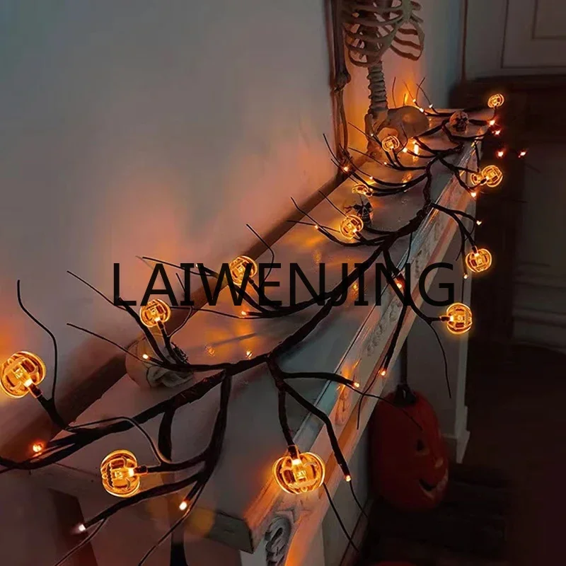 Halloween decorative pumpkin arrangement props toy ornaments scene string atmosphere venue luminous ornaments decoration