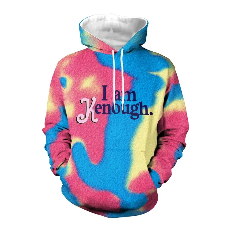 L2025l جديد هوديس للنساء فيلم مارجوت روبي تأثيري حلي القوطية البلوز الوردي مقنعين ثلاثية الأبعاد مطبوعة الدافئة هودي XXL