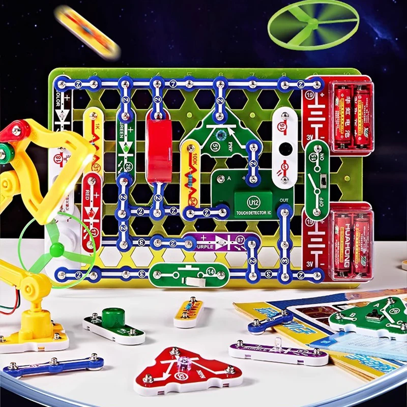 STEM教育ビルディングブロックおもちゃセット（男の子向け）- 電子科学実験、物理、テクノロジー、新モデル