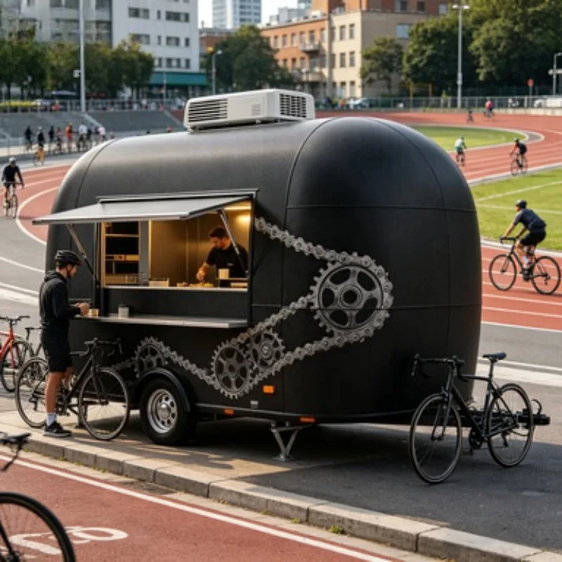 2 Wheel Portable Food Trailer Compact Mobile Kitchen For Pop Up Business Catering Start