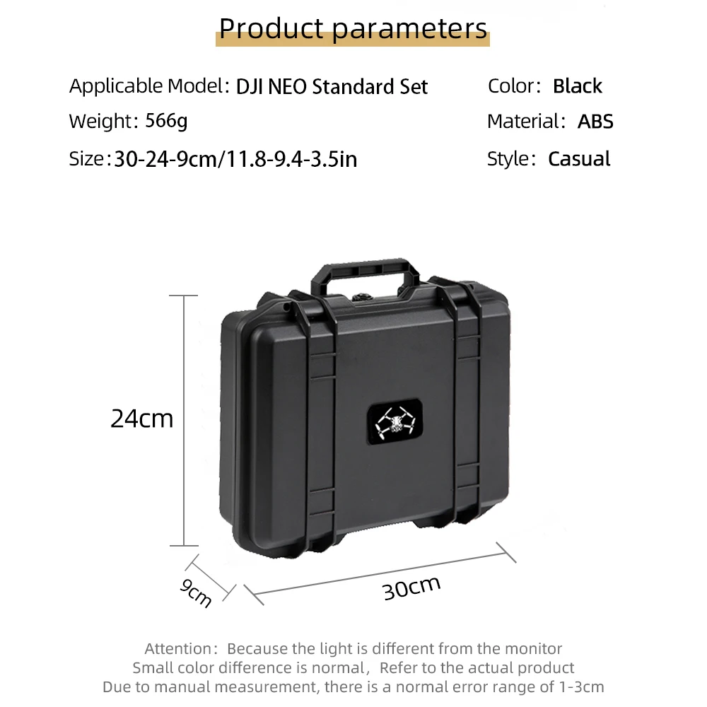 DJI NEO 보관함용 방폭 여행 가방 보호 커버 핸드백, DJI NEO 액세서리 상자용 블랙 핸드백 여행 가방