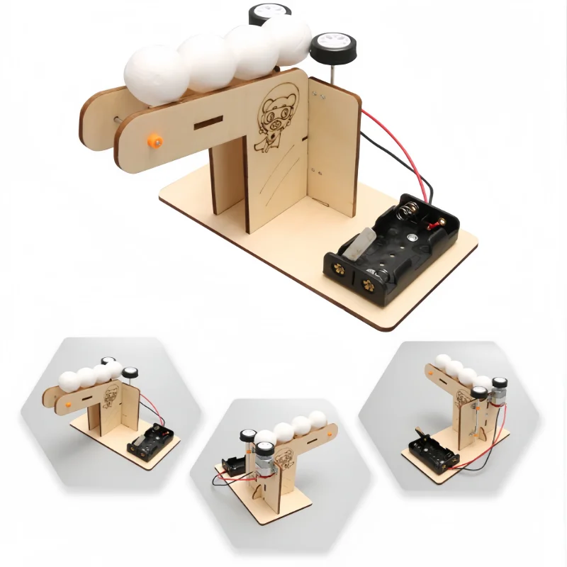 Electric Scientific Educational Puzzle Toys DIY Automatic Ball Machine Kinetic Energy Transmission Experiment Stem Education Toy