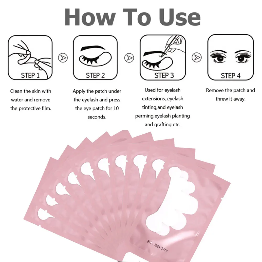 50Pairs Lash Extension Eye Stickers Hydrogel Patches Grafting Eyelashe Under Eye Pads Eyelashes Extension Lashes Tools Makeup