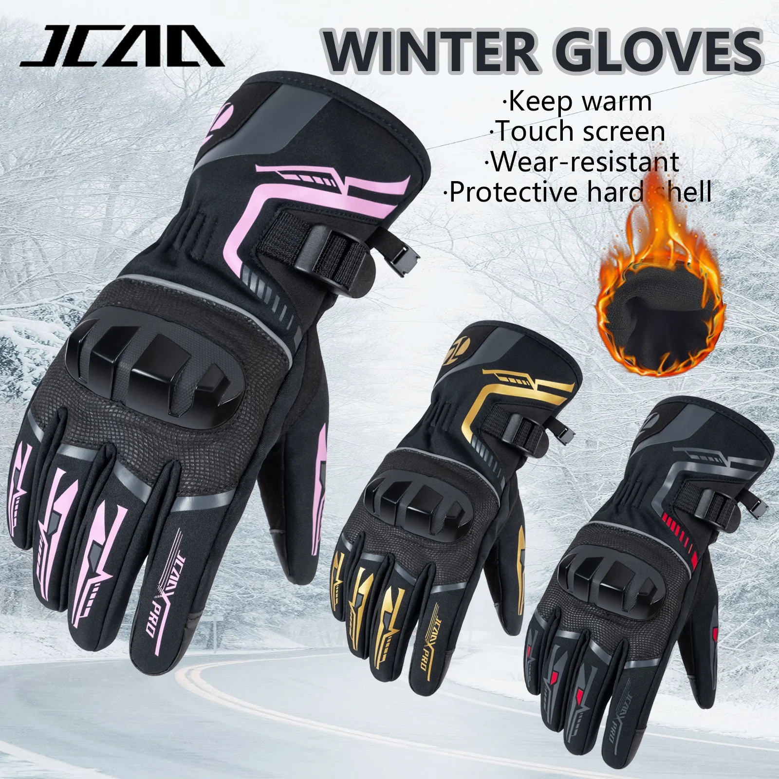 

Motorcycle Cycling Gloves Men Women Waterproof Motocross Gloves Hard Shell Protection Motorbike Gloves Winter Warm Skiing Gloves