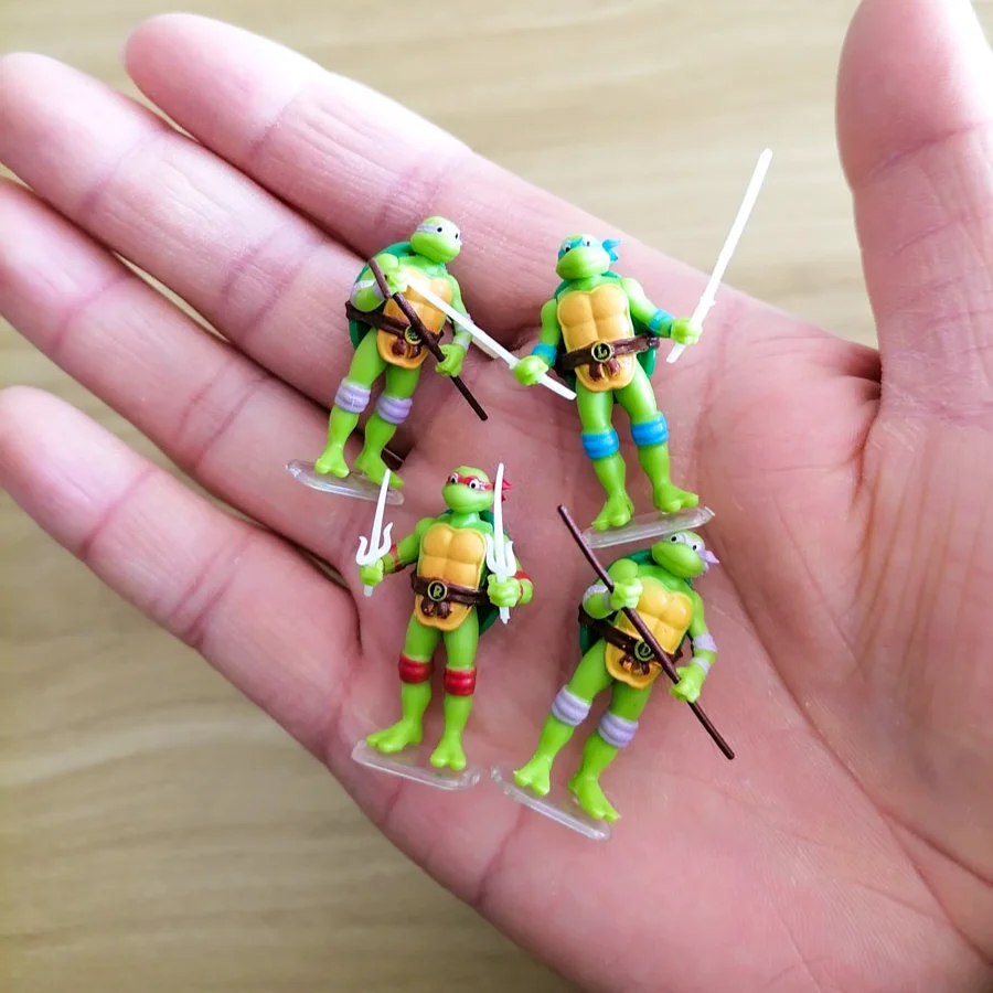 Teenage Mutant Ninja Turtles Mini Figurine Miniature Joints Movable Figure Toy Pendants Collectible Worlds Smallest Gifts