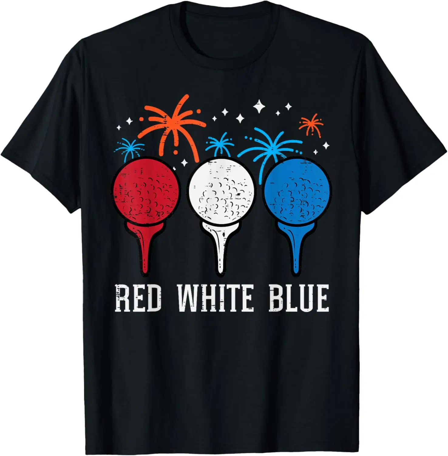 4th July Red White Blue Golf Patriotic Golfer Dad Men Women T-Shirt