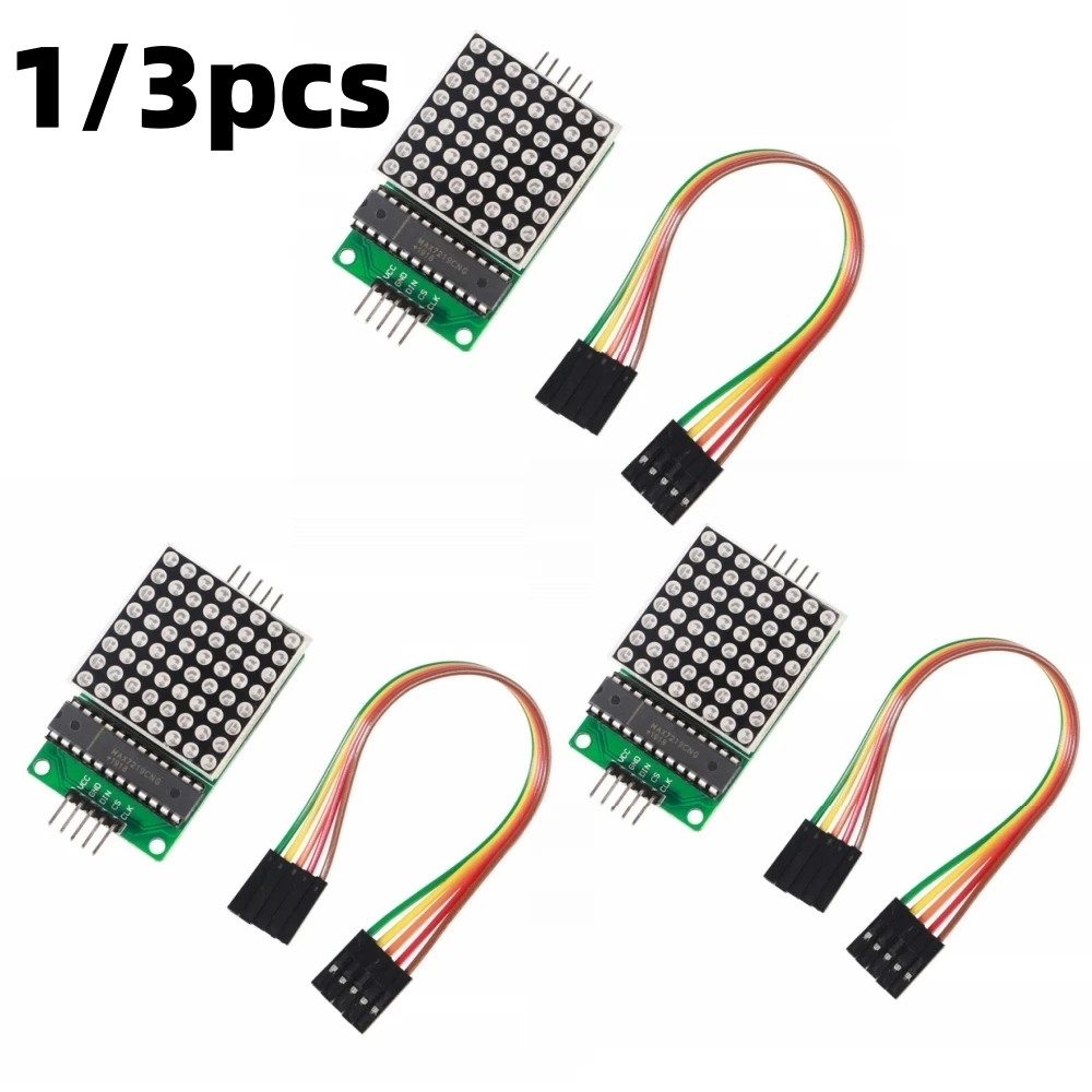 MAX7219 Dot Matrix Module 8x8 LED Display Modules for Arduino Raspberry Pi Microcontroller with 5Pin Wires