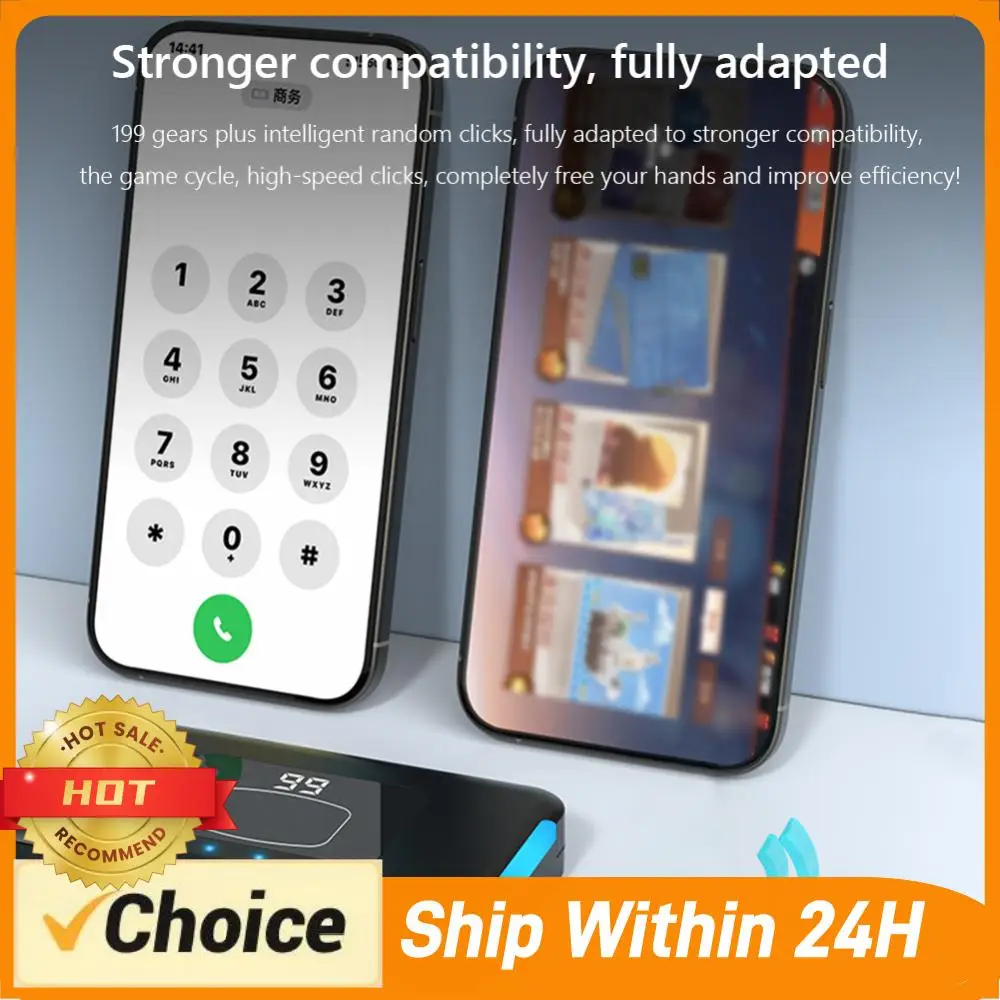 

Автоматический Bluetooth-совместимый симулятор нажатий (кликер) с 199 режимами регулировки для всех смартфонов, для прямых трансляций и игр