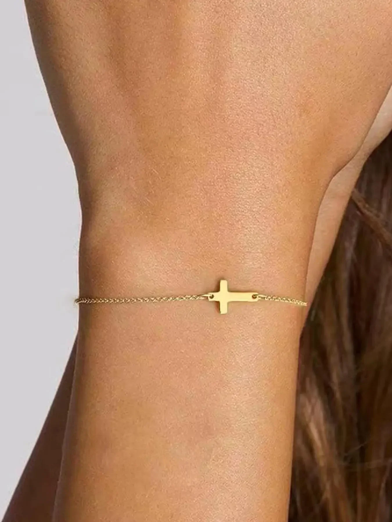 Minimalist Temperament Cross Design Bracelet, Fashion Jewelry for Party, Daily Clothing Decor, Trendy All-match & Exquisite Jewelry for Birthday Gift