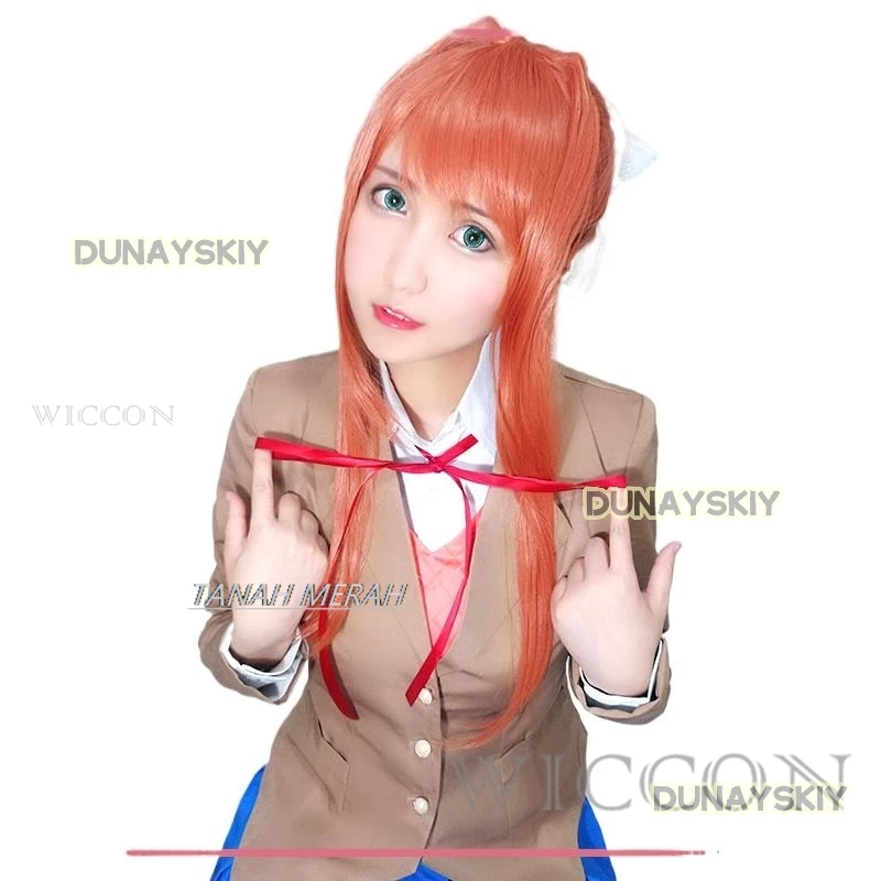 

Monika Cosplay Costumes Anime Doki Doki Literature Club Sayori Yuri Natsuki Halloween Costumes for Women Dress Vestido Clothing