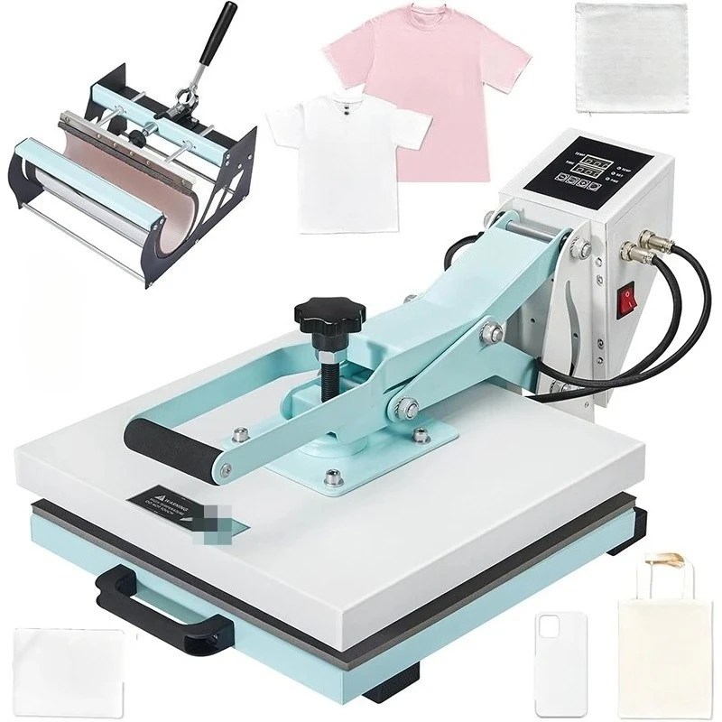 Multifunctional stall entrepreneurial heat transfer machine two-in-one T-shirt hot press transfer machine heating of sublimation